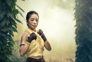 Asiatische Boxkämpferin